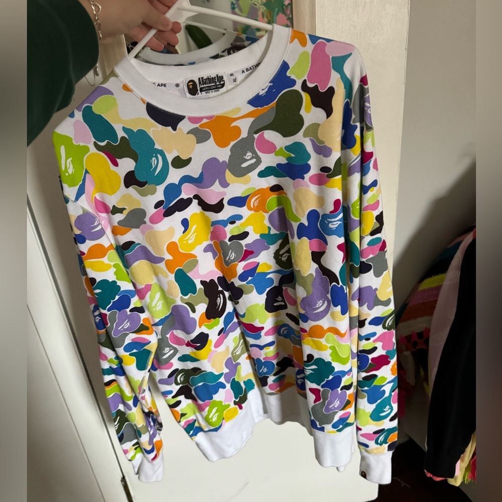 Bape Rainbow Crewneck